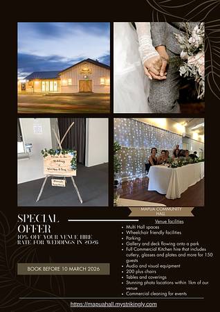 Nelson Wedding Venues: Mapua  Community Hall